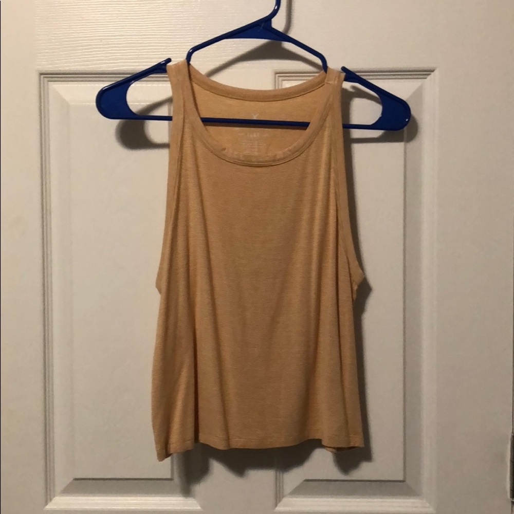 yellow striped halter top